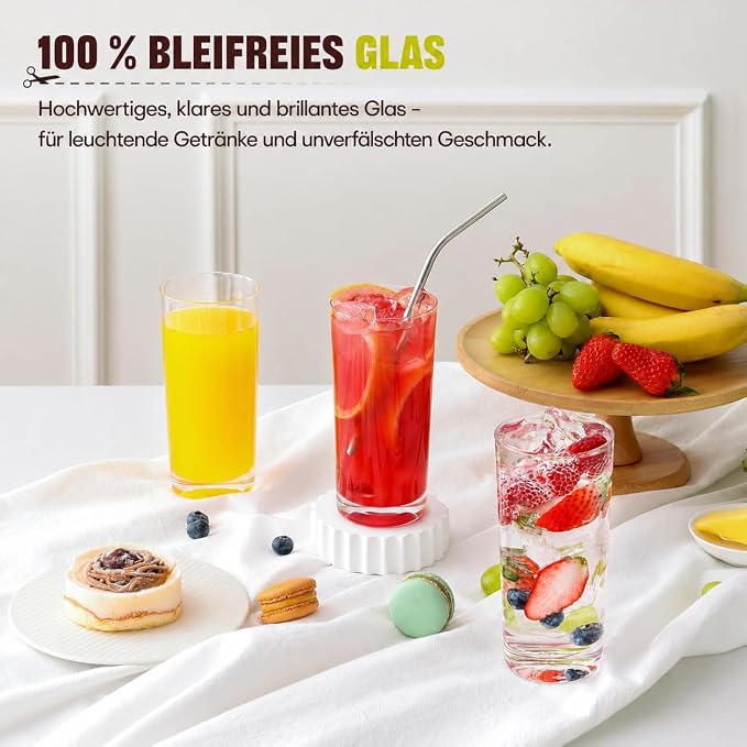 Highball Glasses Set of 12, 16oz Tall Drinking Glasses, Water Glass for Kitchen, Tom Collins Glasses, Mojito Glass Cups, Cocktail Glasses for Bar Glassware - Image 2