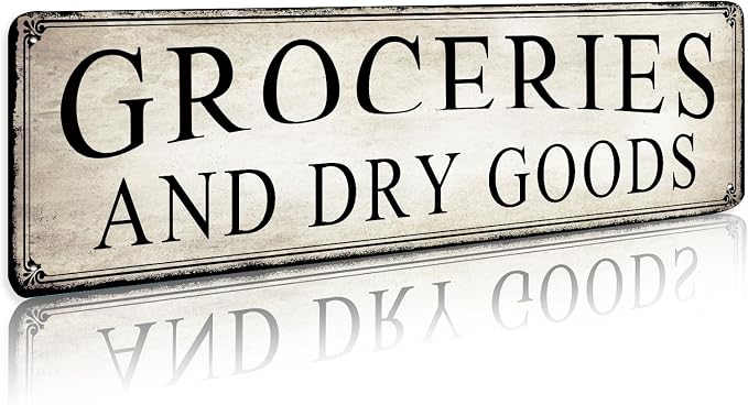 Pantry Sign Grocery Tin Sign General Farmhouse And Kitchen Wall Decor General Store Decorations 4×16 Inches by LYXDS