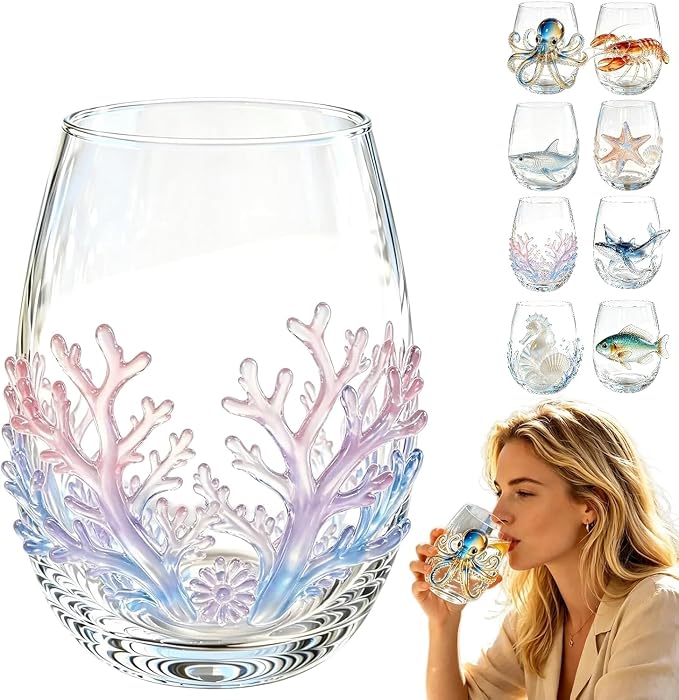 Artisan Blue Octopus Glassware Handmade 3D Ocean Decor Gift by Unknown