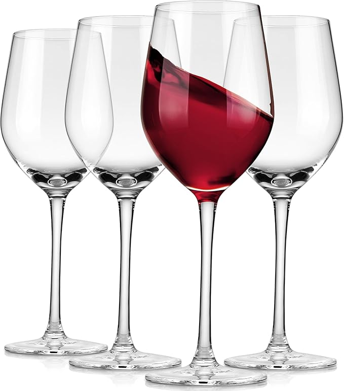 Royalrose Premium Delight 15 oz Wine Glasses Set of 4 (Red Wine Glasses) | Clear Long Stem, Elegant Red Wine Glasses, Classic Table Glassware for Weddings, Dinners & Home Entertaining by RoyalroseLLC