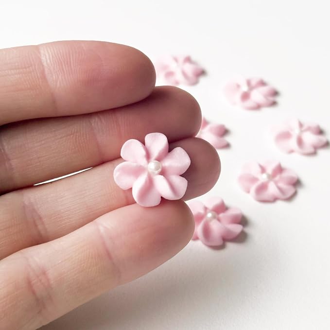 Global Sugar Art 36-Count Pink Mini Edible Flowers Cake Decorations | Edible cake decorations, sugar flowers, royal icing flowers, cake flowers, fancy sprinkles, edible flower sprinkles by GlobalSugarArt