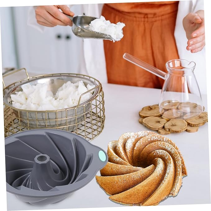 PRETYZOOM 1pc Silicone Chiffon Cake Non-stick Baking Tool for Home Use High-temperature and Easy to Light Grey and Blue for Mousse and Desserts - Image 4