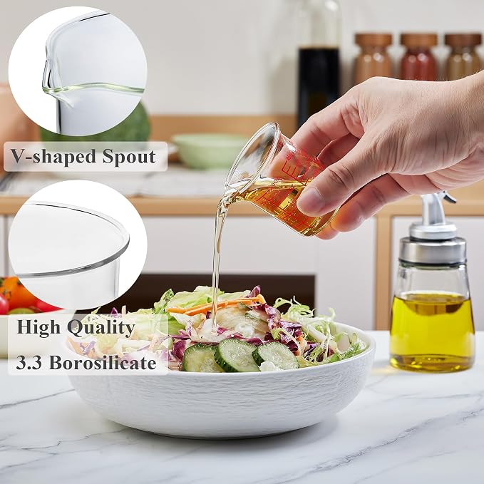 Ackers 4-Piece Glass Measuring Cup Set, Borosilicate Beaker Style Nesting Liquid Measuring Cups - Image 4