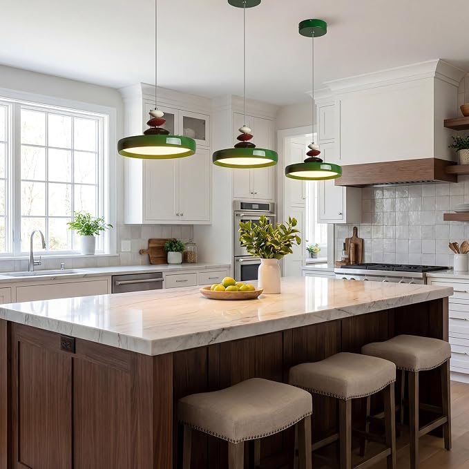 Modern Pendant Lights,Green 12" LED Pendant Lighting Fixture with Remote Control Dimmable 3 Color Mode & Brightness, Adjustable Hanging Lamp for Kitchen Dining Room Bedroom Kitchen Island - Image 7
