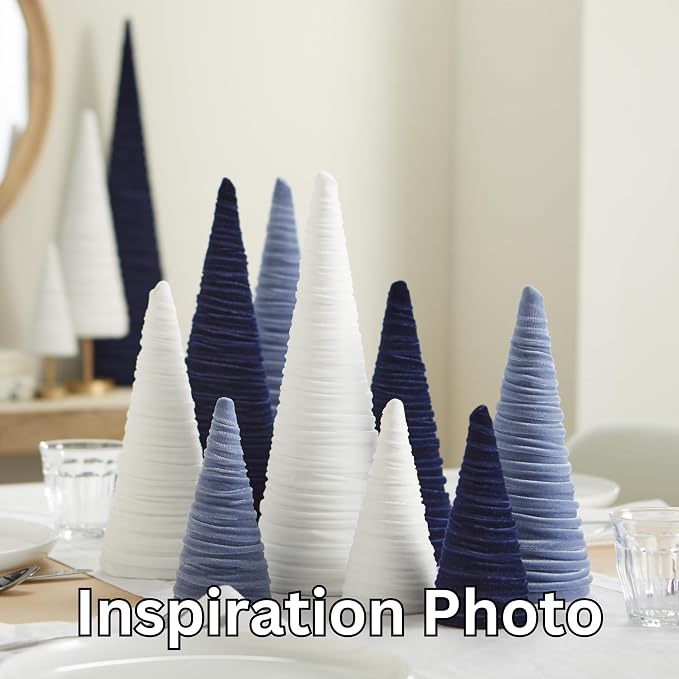 Your Heart's Content Slate Blue Velvet Trees Set of 3, Modern Artisan Mantel Accent, Bookshelf, Boy Nursery, Valentine Tree Tablescape, Cozy Gift for (Slate Blue) - Image 5