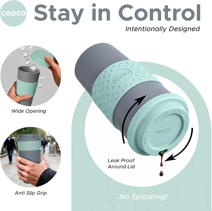 Copco Acadia Travel Mug, 16 Oz - Aqua & Gray, Set of 2 - Image 5