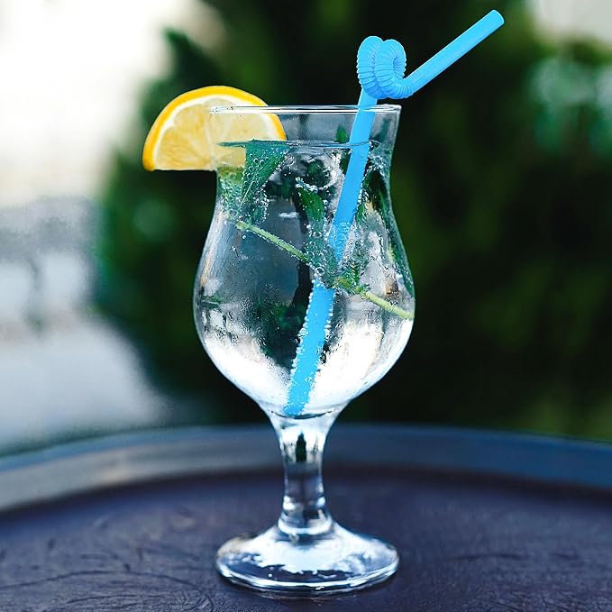 Hurricane Glasses Set of 6-13 Oz Milkshake Tall Cocktail Glasses for Mojito, Margarita, Sangria, Pina Colada Glass - Stemmed Coupe Glassware 395 Ml - Image 3