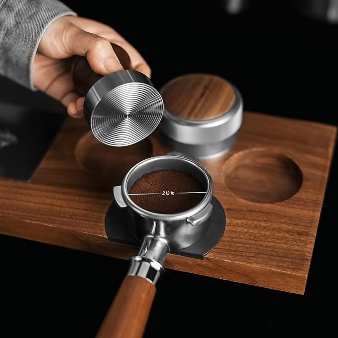 54mm Espresso Tamper | Fits 54mm Breville Barista Espresso Portafilter | Thickening Base Walnut Handle Tamper Tools for Espresso Machine | Espresso Machine Accessories