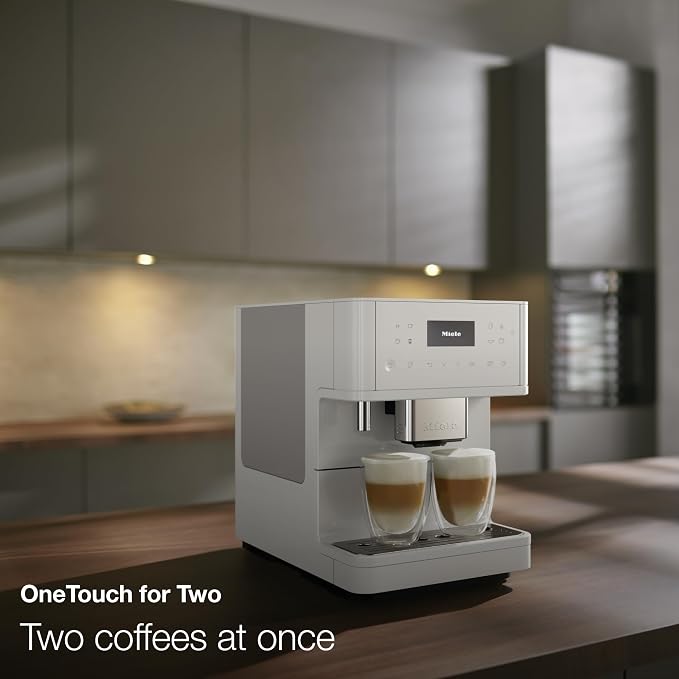 Miele CM 6160 MilkPerfection Automatic Coffee Machine - OneTouch for Two, AromaticSystem, 4 individual profiles, DoubleShot, WiFi-compatible, LED lighting, easy cleaning, in Lotus White - Image 6