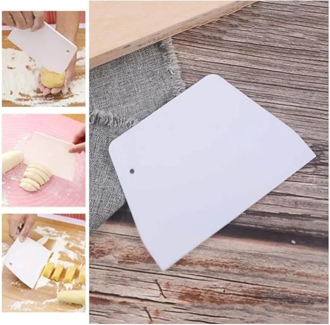 2PCS Dough Scraper, Nonslip Flexible Pastry Scraper Dough Cutter for Baking Bread Cake Pizza Fondant - Image 5