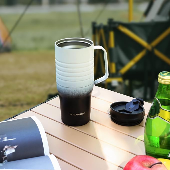 HAUSHOF 24 oz Travel Mug with Handle, Stainless Steel Vacuum Insulated Coffee Travel Mug, Double Wall Travel Mugs with Leakproof Lid, BPA Free - Image 6