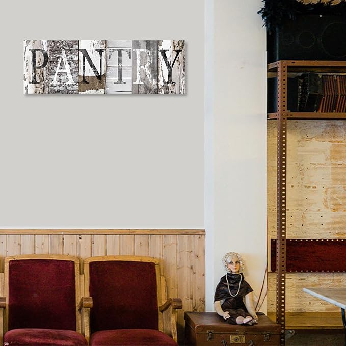 Pinetree Art Pantry Sign Kitchen Decor Canvas Prints Decorative Signs(With Solid Wood Inner Frame) (Pantry, 8 x 24 inch) - Image 4