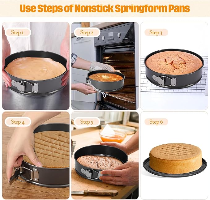 10 Inch Springform Pan Round Non Stick Cheesecake Pan Durable Baking Cake Pans with Removable Bottom Cake Molds for Baking - Image 4