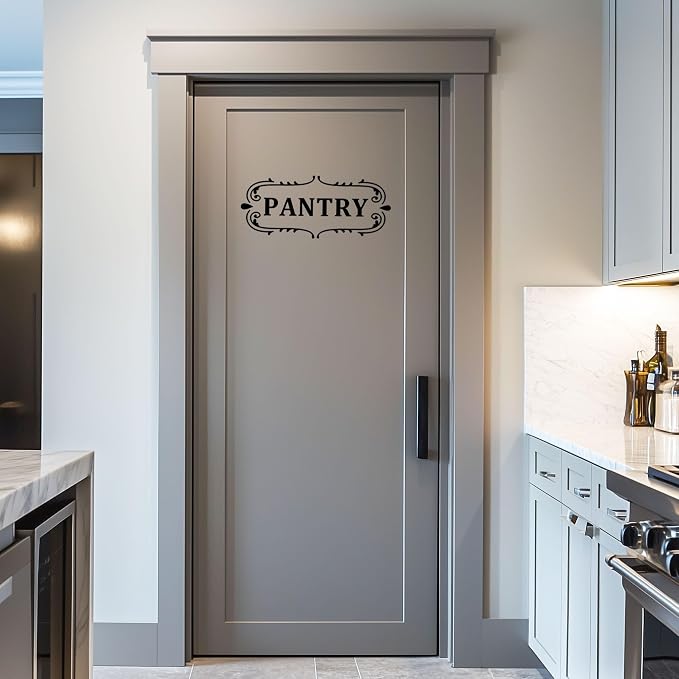 Pantry Room Vinyl Decal, Kitchen Pantry Door Decal, Pantry Door Sign, Farmhouse Kitchen Decor Vinyl Sticker (13.7 x 5.8 inch, Black) - Image 3