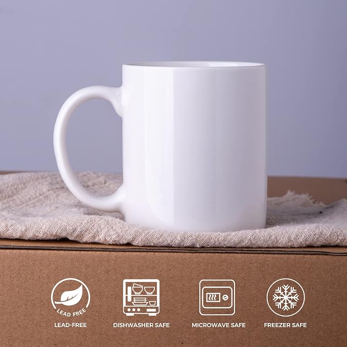 GBhome 12 OZ Off White Coffee Mugs, Ceramic Coffee Mugs with Large Handle for Man, Woman, Dad, Mom, Light Weight Mugs Set for Latte/Cappuccino/Cocoa/Milk, Dishwasher & Microwave Safe, 4PCS - Image 7