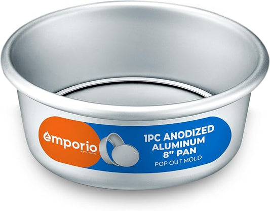Emporio Kitchen Baking Pan - Anodized Aluminum Round Cheesecake Pan 8’', Pressure Cooker and Air Fryer Compatible, Recipe Booklet Included, PFAS, CFC, PTFE, or PFOA Free, Oven Safe (Up To 500° F) by Unknown