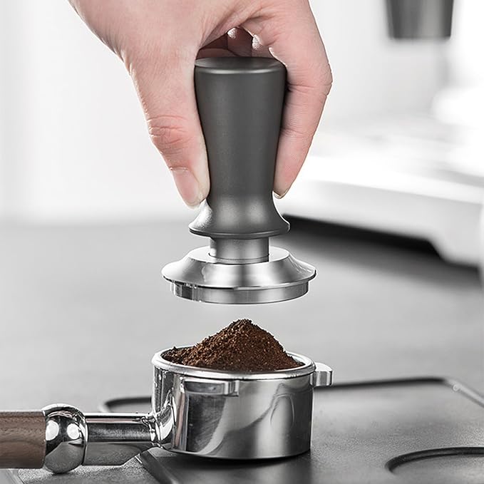 51mm Coffee Distributor and Tamper, Stainless Steel Coffee Tamper 51mm with Aluminum Alloy Handle, Professional Espresso Distributor Leveler Tool, Spring-loaded Tamper