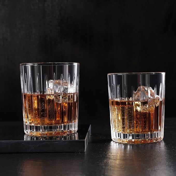 Royalrose Premium VertiLine 10 oz Whiskey Glasses Set of 6 (Short glasses) | Lowball Glasses Set. Lead-Free Crystal Drinking Glasses. Water Glasses, Mojito Glass Cups, and Mixed Drink Cocktail Glass Set - Image 6