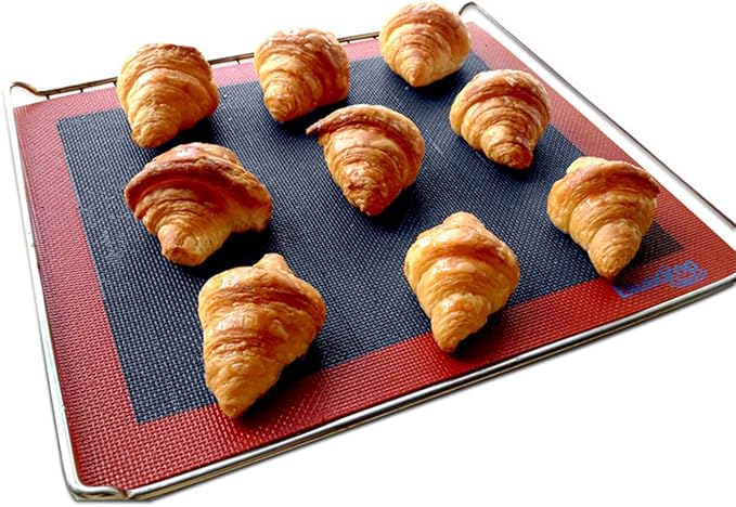Bluedrop Silicone Bread Baking Mat Non Stick Oven Liner Perforated Steaming Mesh For Half Sheet Size Cooking Sheet 11-4/5" x 15-3/4"