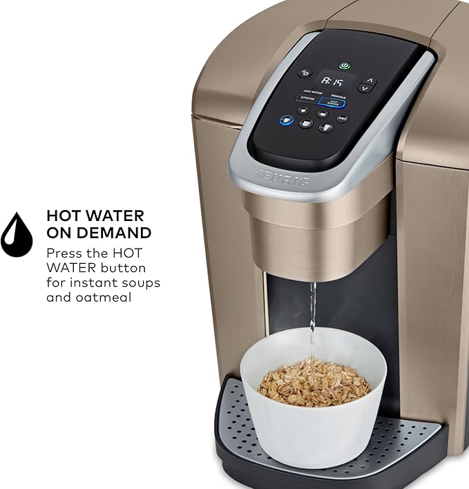 Keurig K-Elite Single Serve K-Cup Pod Coffee Maker, with Strength and Temperature Control, Iced Coffee Capability, 8 to 12oz Brew Size, Programmable, Brushed Gold - Image 4