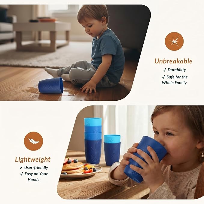 Homienly Cup Sets for Kitchen 12oz Wheat Straw Cups Unbreakable Drinking Cups Set of 6 - Lightweight,Reusable Cups for Kitchen, Outdoor- Blue Sky - Image 5