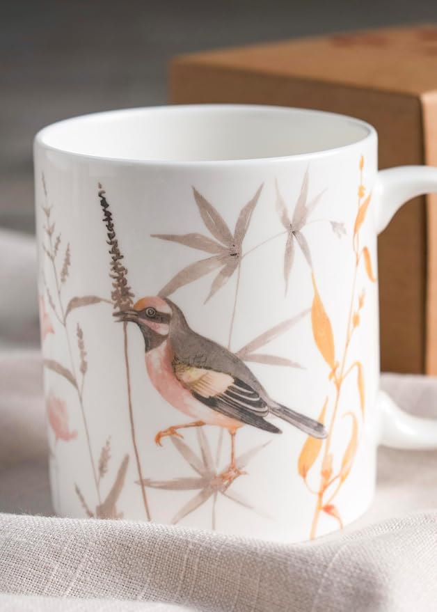 Maison d' Hermine Coffee Mug with Handles Tea Cups (15 Ounce, Pack of 1) | Fine Bone China Coffee Mugs for Hot Beverages Cappuccino Latte Home Spring Summer -Meadow Florals - Beige - Meadow Sunrise - Image 8