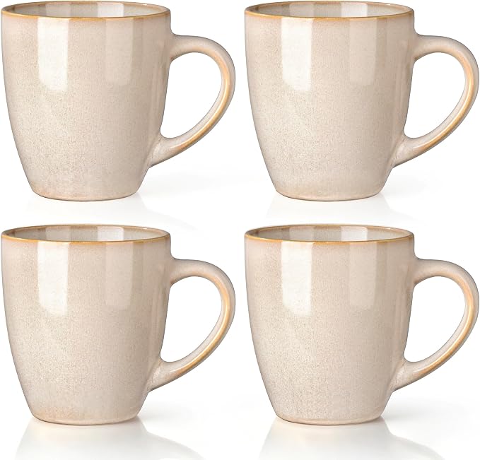 GBhome 12OZ Coffee Mugs Set of 4, Stoneware Coffee Mugs Set, Dishwasher & Microwave Safe by GBhome