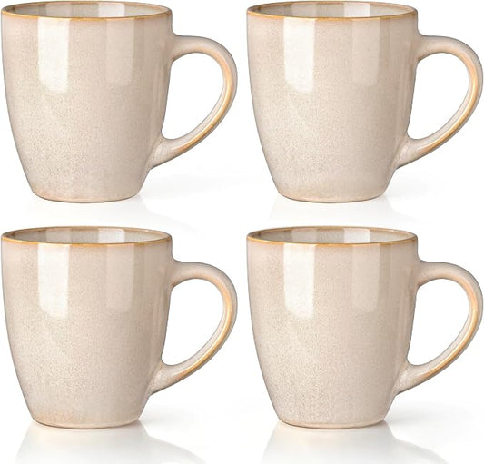 GBhome 12OZ Coffee Mugs Set of 4, Stoneware Coffee Mugs Set, Dishwasher & Microwave Safe by GBhome