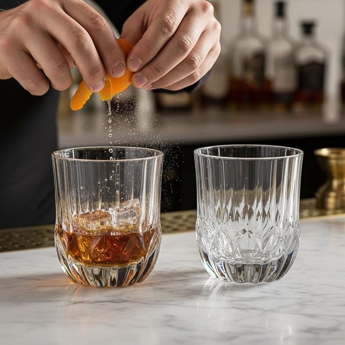 Luxury Italian Restaurant Crystal Double Rocks Glass, 2-Piece Gift Box Set - Image 6
