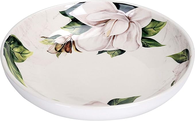 Bico Magnolia Floral Pasta Bowls, 35oz Salad Bowl Set of 4, Large Ceramic Serving Dinner Bowls for Soup and Cereal, Microwave and Dishwasher Safe, Gift for Housewarming and Thanksgiving - Image 3