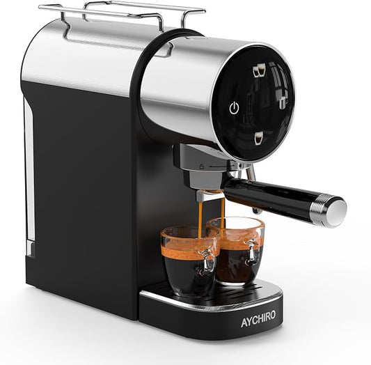 AYCHIRO 20 Bar Semi-Automatic Espresso Machine, Touch Panel Espresso Maker with Milk Frother Steam Wand, Cappuccino Latte Coffee Machine, Removable Water Tank for Home Barista,Soft Matte Black by AYCHIRO