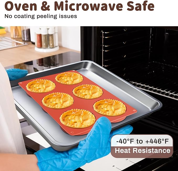 Ocmoiy 4 Inch Silicone Egg Mold for Baking/Jumbo Muffin Top Pan, 1 Pack Non-Stick Large Round Mold for Hamburger Bun, English Muffin, Tarts, Pies, Corn Bread, Egg Sandwich Breakfast
