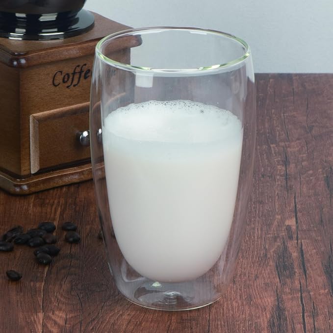 Set of 2 Double Wall Glass Coffee Mugs (15oz) - Insulated Clear Borosilicate Glass Cups for Latte, Cappuccino, Tea, and Espresso - Heat Resistant Glassware Gift for Christmas & Birthday - Image 5
