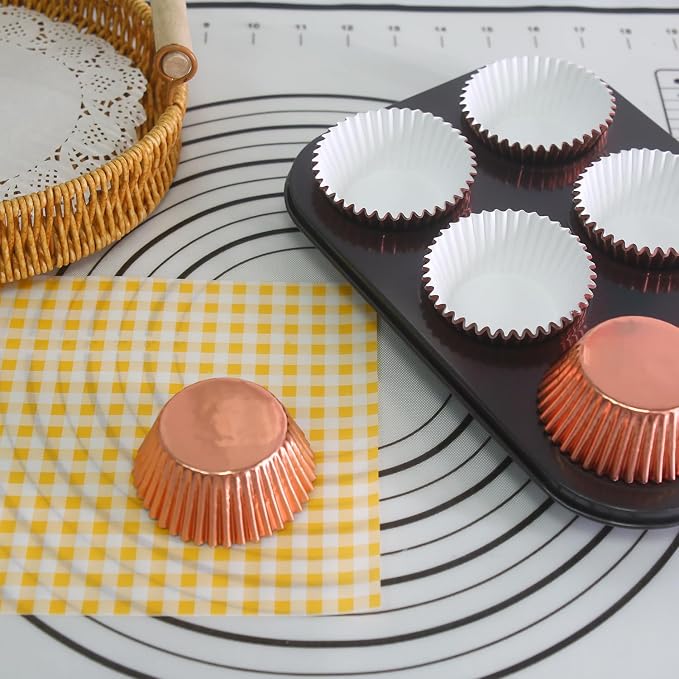 Standard Champagne Gold Foil Cupcake Liners Muffin Baking Cups for Party and More, 100-Count - Image 6
