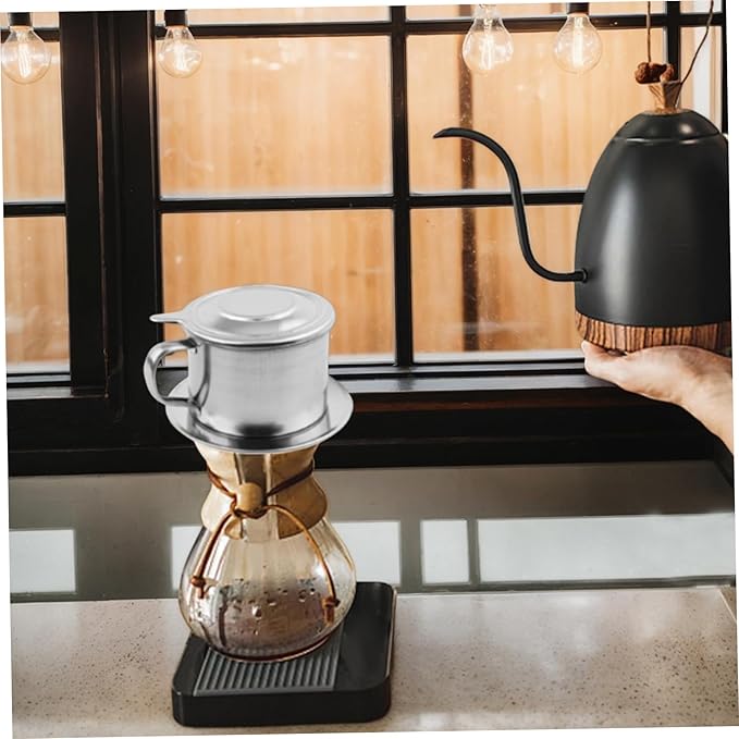 Vietnamese Coffee Dripper 2 Set Stainless Steel Vietnamese Coffee Filter 3.3x2.5in Professional Washable Reusable Cafe Accessories Dripper, Filter, D