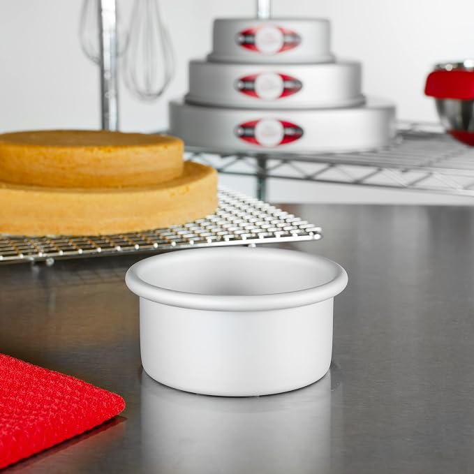 Fat Daddio's PRD-42CASE Anodized Aluminum Round Cake Pan, 4 x 2 inch, Set of 6 - Image 3