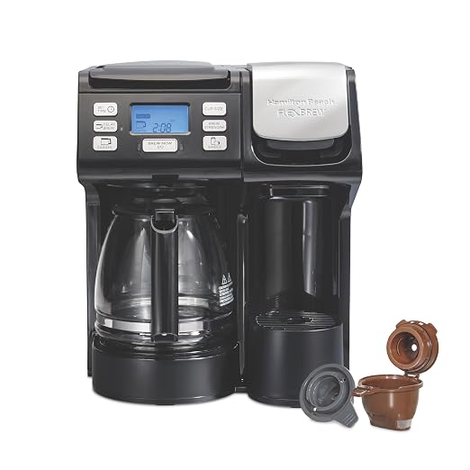 Hamilton Beach FlexBrew Trio 2-Way Drip & Single Serve Coffee Maker | Single Serve Coffee Maker & 12 Cup Coffee Maker | Compatible With K-Cups, Pods or Grounds | Fast Brewing | Black | 49902JN by HamiltonBeach