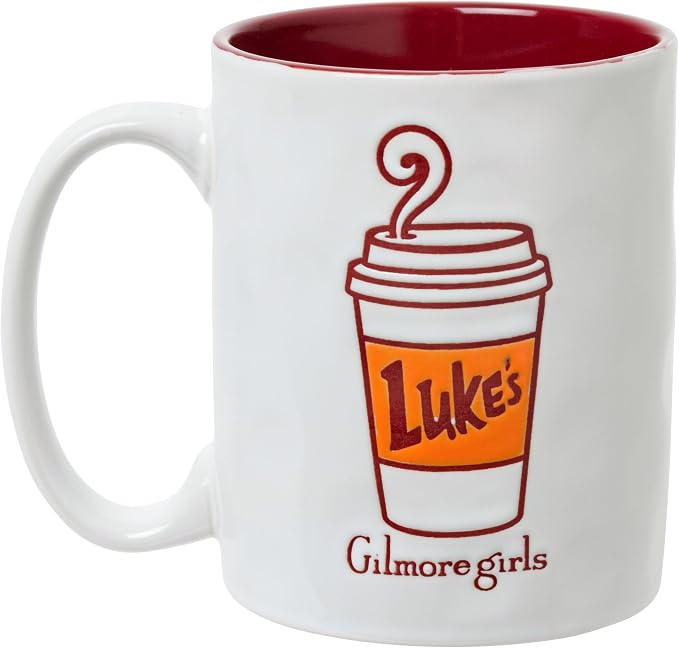 Silver Buffalo Gilmore Girls Coffee, Wax Resist Ceramic Pottery Mug, 17oz | Lukes, Cup, Pot Logo, 0.5 Liters - Image 2
