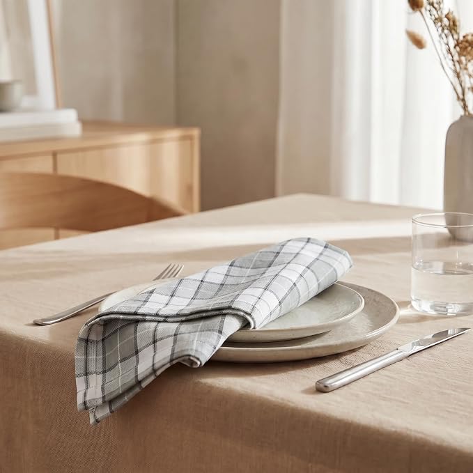 Urban Villa Cloth Napkins Cotton 20x20 (Set of 12) Majestic Checks - Image 4