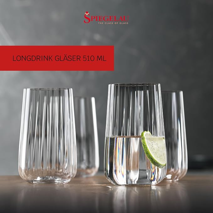 Spiegelau Lifestyle Longdrink Tumblers, Set of 4, European-Made Lead-Free Crystal, Modern Highball Glasses, Dishwasher Safe, Professional Quality Cocktail Glass Gift Set, 17 oz - Image 2