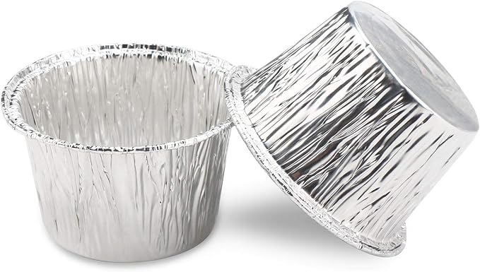 EUSOAR Aluminum Cupcake Liner, 3.5 Ounce 100Pcs Disposable Aluminum Foil Baking Cups, Ramekin Muffin Liners Cup, Pudding Liners Holders, Aluminum Cupcake Tip Pan Ramekin Holders - Image 6
