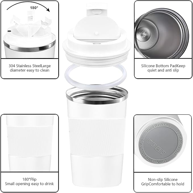 Insulated Travel Coffee Mug, Stainless Steel Coffee Cup with Leakproof Lid | Double-wall insulation keeps drinks hot or cold for hours, with a leakproof lid and portable stainless steel design - Image 2