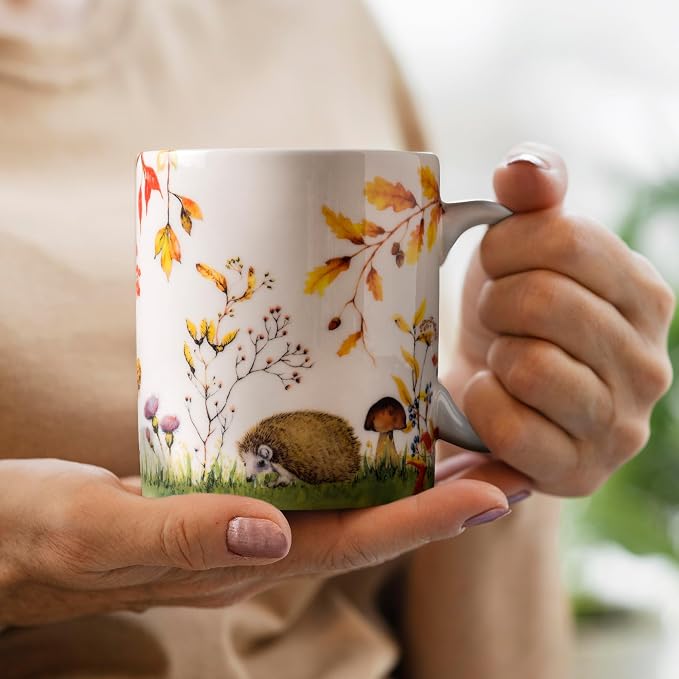Maison d' Hermine Coffee Mug with Handles Tea Cups (12 Ounce, Pack of 1) | Fine Bone China Coffee Mugs for Hot Beverages Cappuccino Latte Home Restaurant Hotel Spring Summer -Sous-Bois - Sous-Bois - Image 6
