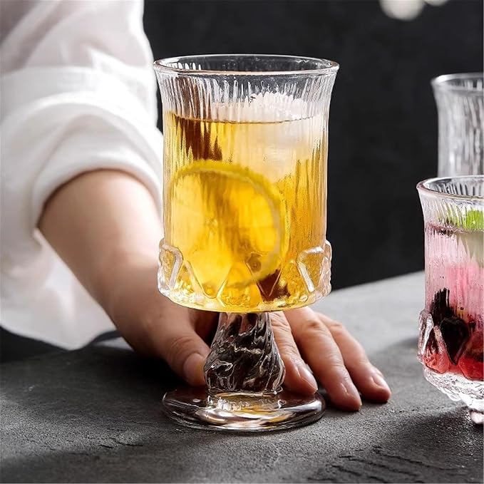 drinking glassware Bark Pattern Embossed Drinking Glasses Glass Cup(Large) - Image 6