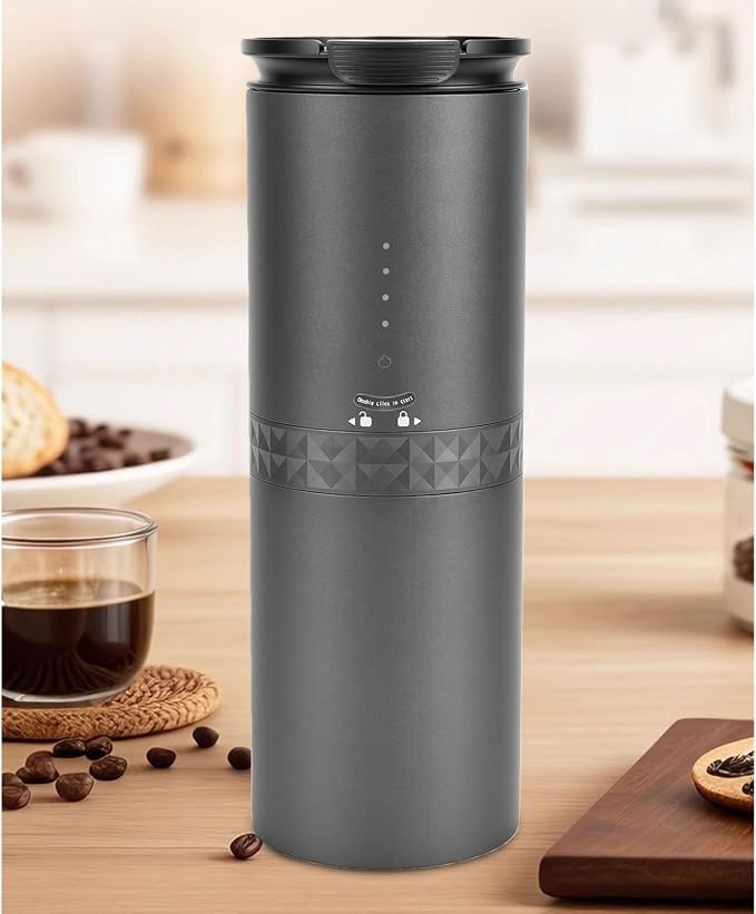 All in One Portable Coffee Maker Machine, Integrated Electric Coffee Grinder and Coffee Brewer Combo, Compact Portable Coffee Equipment for Household Daily Use, Camping - Image 3