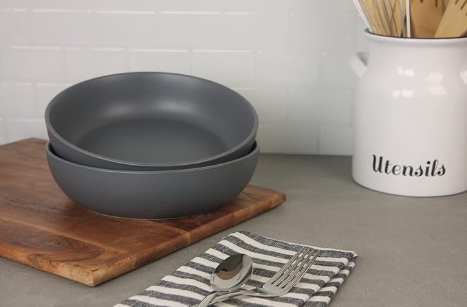 10 Strawberry Street Wazee Matte 9"/48oz Serving Bowl, Set of 2, Charcoal - Image 3
