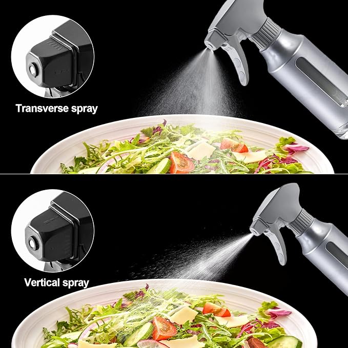 Oil Sprayer for Cooking,ABS Plastic Olive Oil Mister for Air Fryer Frosted Gray Nozzel Oil Dispenser Bottles Fat Reduction Glass Oil Control Spray Pot 6.35oz/180ml Capacity - Image 2