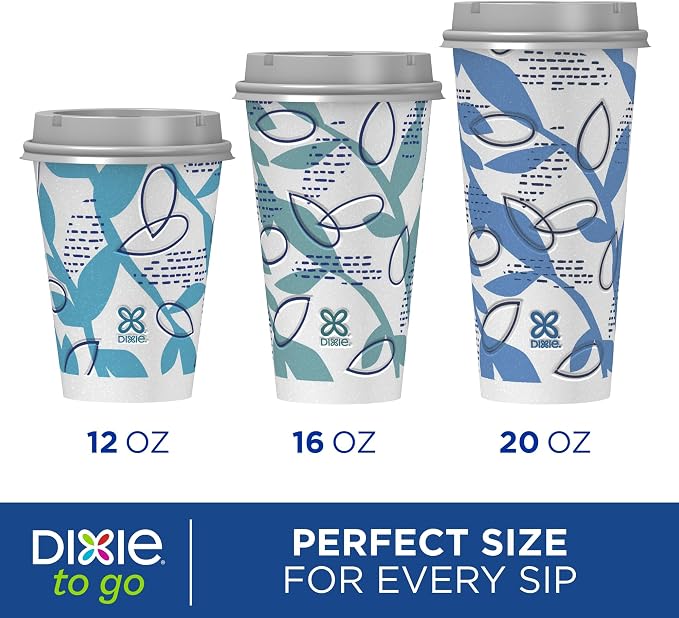 Dixie To Go Paper Coffee Cups With Lids, 12 oz, 156 Count (6 packs of 26 cups), Disposable Insulated Paper Cups for On-The-Go Hot or Cold Beverages - Image 11