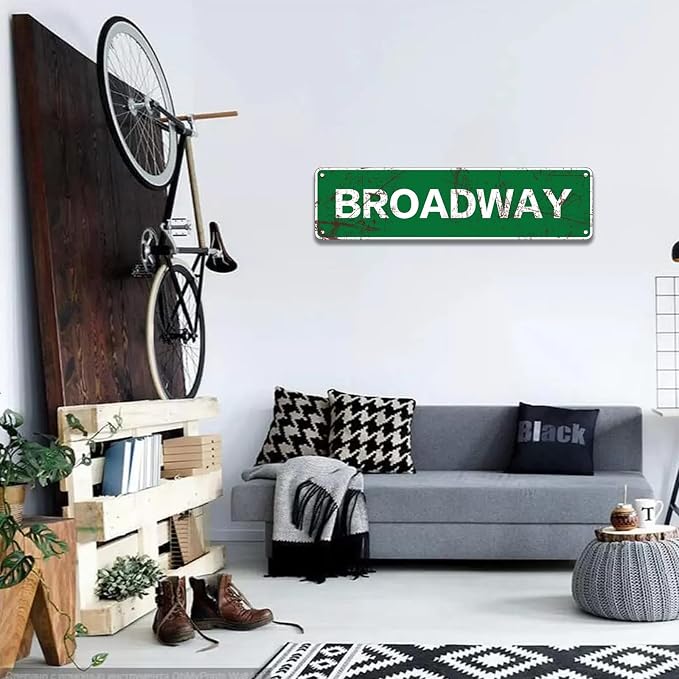 KONEDMIX Vintage Broadway Sign Wall Decor Road Street Wall Art 4X16inches | Novelty Bar Home Pub Shop Indoor Outdoor Use - Image 7