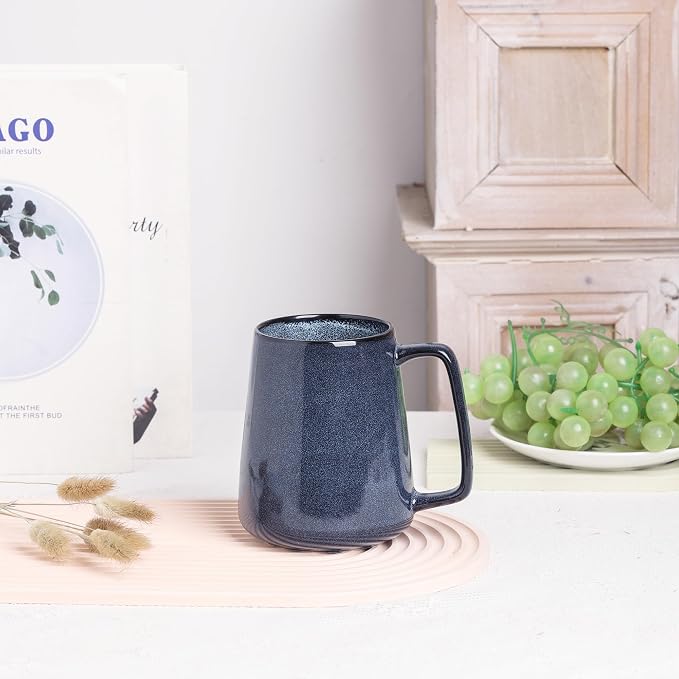 Large Ceramics Coffee Mugs,24 OZ,Large Handle Design,Extra Large Tea and Coffee Cup for Office and Home，Microwave And Dishwasher Safe(Color:24 oz blue) - Image 3